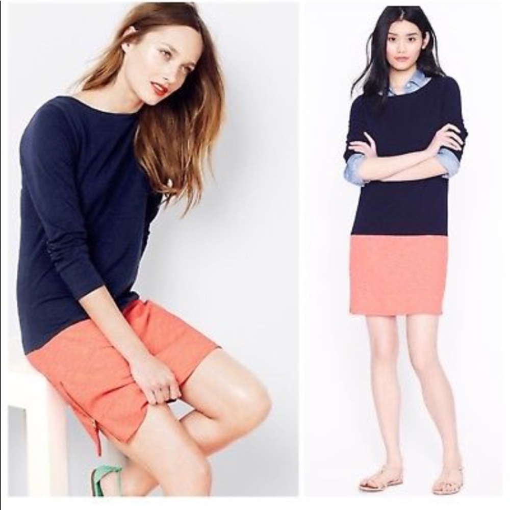 J.Crew fall color block dress with zipper sides